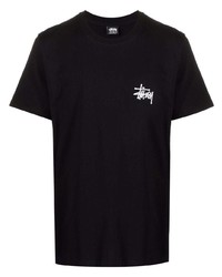 T-shirt à col rond noir Stussy