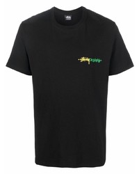 T-shirt à col rond noir Stussy