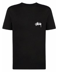 T-shirt à col rond noir Stussy