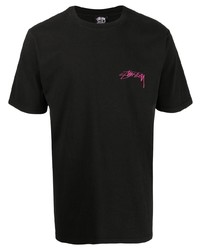 T-shirt à col rond noir Stussy