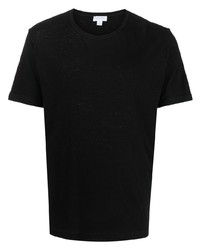 T-shirt à col rond noir Sunspel