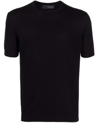 T-shirt à col rond noir Tagliatore