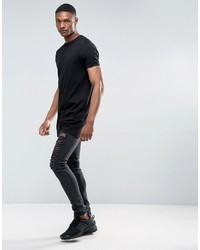 T-shirt à col rond noir Asos