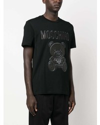 T-shirt à col rond noir Moschino