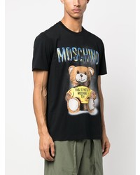 T-shirt à col rond noir Moschino