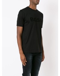 T-shirt à col rond noir BOSS