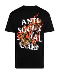 T-shirt à col rond noir Anti Social Social Club