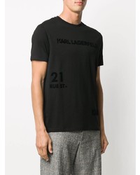 T-shirt à col rond noir Karl Lagerfeld