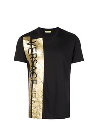 T-shirt à col rond noir Versace Jeans