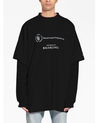 T-shirt à col rond noir Balenciaga