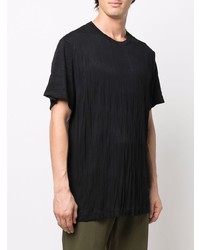 T-shirt à col rond noir Yohji Yamamoto