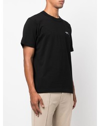 T-shirt à col rond noir Sacai