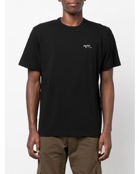 T-shirt à col rond noir Sacai