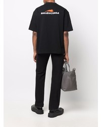 T-shirt à col rond noir Balenciaga