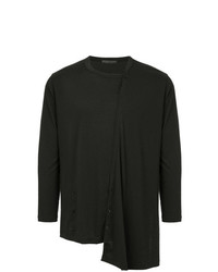 T-shirt à col rond noir Yohji Yamamoto