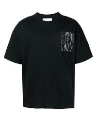 T-shirt à col rond noir Yoshiokubo
