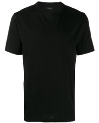 T-shirt à col rond noir Z Zegna