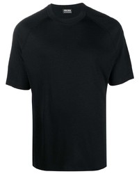 T-shirt à col rond noir Zegna