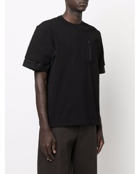 T-shirt à col rond noir Sacai