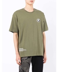 T-shirt à col rond olive AAPE BY A BATHING APE