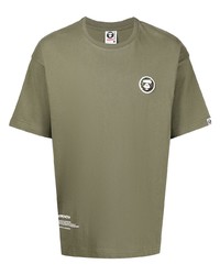 T-shirt à col rond olive AAPE BY A BATHING APE