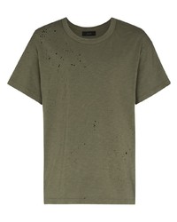 T-shirt à col rond olive Amiri