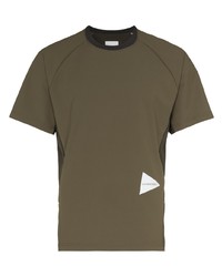 T-shirt à col rond olive And Wander