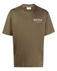 T-shirt à col rond olive Bally