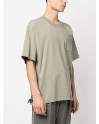 T-shirt à col rond olive Sacai