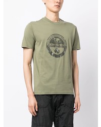 T-shirt à col rond olive Napapijri