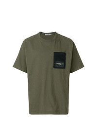T-shirt à col rond olive Calvin Klein Jeans