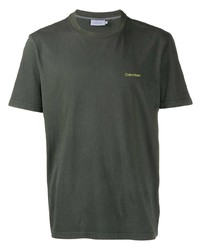 T-shirt à col rond olive Calvin Klein