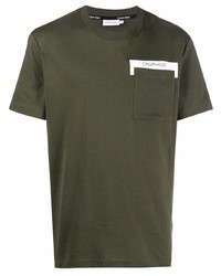 T-shirt à col rond olive Calvin Klein