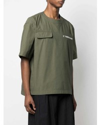 T-shirt à col rond olive Sacai