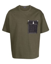 T-shirt à col rond olive Comme des Garcons Homme