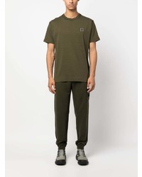 T-shirt à col rond olive Stone Island