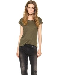 T-shirt à col rond olive Acne Studios