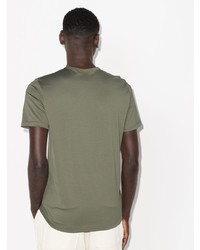 T-shirt à col rond olive Sunspel