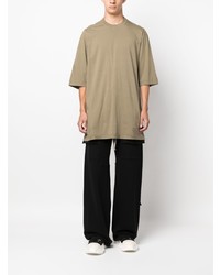 T-shirt à col rond olive Rick Owens DRKSHDW