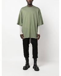 T-shirt à col rond olive Rick Owens