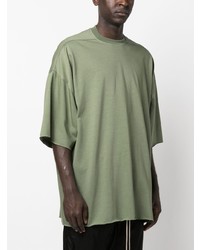 T-shirt à col rond olive Rick Owens