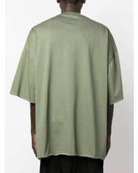 T-shirt à col rond olive Rick Owens