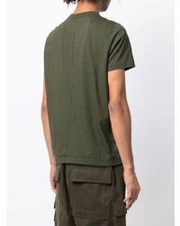 T-shirt à col rond olive Rick Owens