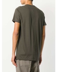 T-shirt à col rond olive Rick Owens