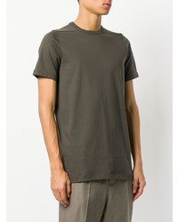 T-shirt à col rond olive Rick Owens