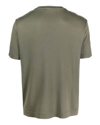 T-shirt à col rond olive Boglioli