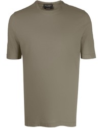 T-shirt à col rond olive Dell'oglio