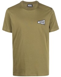 T-shirt à col rond olive Diesel