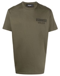 T-shirt à col rond olive DSQUARED2