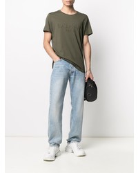 T-shirt à col rond olive Balmain